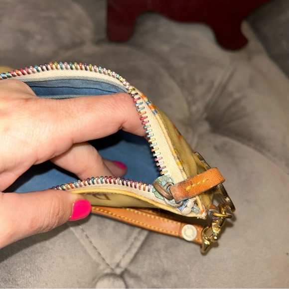 Dooney & Buorke Vintage Rainbow Monogram Wristlet - Picture 6 of 12